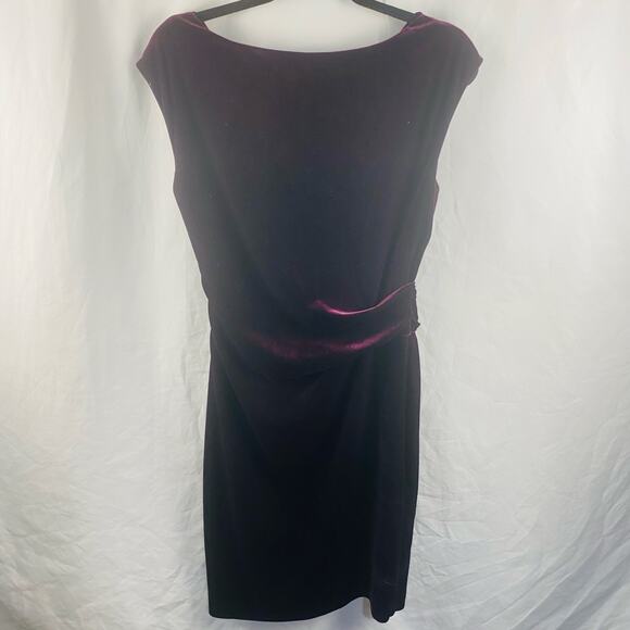 Jessica Howard Purple Velvet Cowl‎ Neck Dress Size 10 - Picture 8 of 8